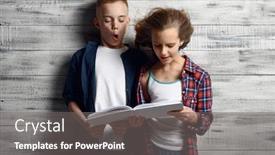  Presentation with airflow - PPT theme with little-boy-and-girl-reding background and a gray colored foreground