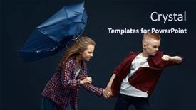  Presentation with airflow - Theme consisting of little-boy-and-girl background and a wine colored foreground