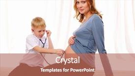  Presentation with pregnant mother - Presentation with little boy and his pregnant mother spend time together background and a coral colored foreground
