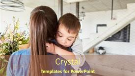  Presentation with hug - Theme enhanced with little-boy-and-mother background and a coral colored foreground
