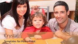  Presentation with parents - Audience pleasing theme consisting of ghastly - little boy and parents getting backdrop and a yellow colored foreground