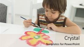  Presentation with home - Theme consisting of little boy at home drawing background and a  colored foreground