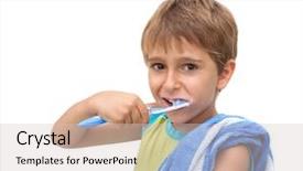  Presentation with teeth - Slide deck featuring little boy brushing his teeth background and a lemonade colored foreground