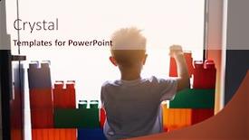  Presentation with building - Colorful presentation enhanced with little-boy-building-a-wall backdrop and a cream colored foreground