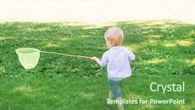 Presentation with butterflies - Cool new theme with little boy catching butterflies with scoop backdrop and a tawny brown colored foreground