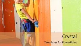  Presentation with hedera helix climbing - Audience pleasing presentation theme consisting of little boy climbing on wall backdrop and a yellow colored foreground