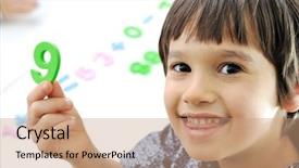  Presentation with counting - Presentation theme with little boy counting numbers background and a coral colored foreground