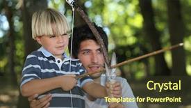  Presentation with archery - Presentation theme featuring little boy doing archery background and a tawny brown colored foreground