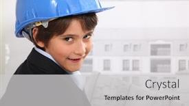  Presentation with architect - Beautiful presentation featuring little-boy-dressed-as-architect backdrop and a  colored foreground