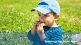  Presentation with toddler eating - Beautiful theme featuring little-boy-eating-a-biscuit backdrop and a ocean colored foreground
