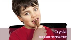  Presentation with of fireball isolated - Amazing slide set having little boy eating a chocolate backdrop and a  colored foreground