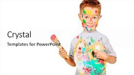  Presentation with education for sustainable development - Cool new presentation with little boy enjoying his painting backdrop and a white colored foreground