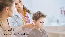  Presentation with pediatrician - Theme featuring little-boy-having-medical-examination background and a coral colored foreground