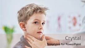  Presentation with pediatrician - Amazing theme having little-boy-having-medical-examination backdrop and a coral colored foreground