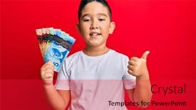  Presentation with canadian - PPT layouts enhanced with little-boy-hispanic-kid-holding background and a red colored foreground