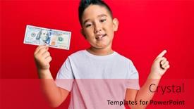  Presentation with finger - Slide set featuring little-boy-hispanic-kid-holding background and a red colored foreground