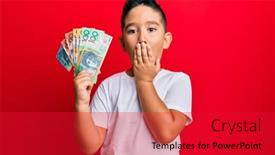  Presentation with australian - Cool new slide deck with little-boy-hispanic-kid-holding backdrop and a red colored foreground