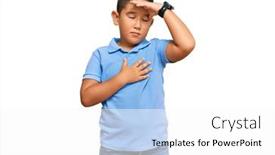  Presentation with flu virus - Colorful presentation enhanced with little-boy-hispanic-kid-wearing backdrop and a white colored foreground