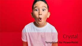  Presentation with tshirt - PPT layouts consisting of little-boy-hispanic-kid-wearing background and a red colored foreground