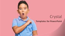  Presentation with mouth - PPT layouts with little-boy-hispanic-kid-wearing background and a coral colored foreground