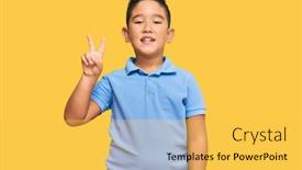  Presentation with toothpaste little kid boy brushing - Slide deck enhanced with little-boy-hispanic-kid-wearing background and a yellow colored foreground