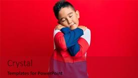  Presentation with confident love - Audience pleasing PPT theme consisting of little-boy-hispanic-kid-wearing backdrop and a crimson colored foreground