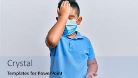  Presentation with medical error - Beautiful PPT theme featuring little-boy-hispanic-kid-wearing backdrop and a light blue colored foreground