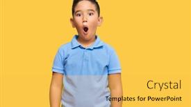 Presentation with toothpaste little kid boy brushing - PPT layouts enhanced with little-boy-hispanic-kid-wearing background and a yellow colored foreground