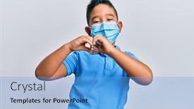 Presentation with heart medical - Beautiful PPT theme featuring little-boy-hispanic-kid-wearing backdrop and a light blue colored foreground