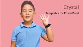  Presentation with toothpaste little kid boy brushing - Slides consisting of little-boy-hispanic-kid-wearing background and a coral colored foreground