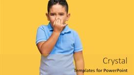  Presentation with bad breath - Amazing slide set having little-boy-hispanic-kid-wearing backdrop and a yellow colored foreground