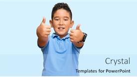  Presentation with winner - Amazing presentation design having little-boy-hispanic-kid-wearing backdrop and a light blue colored foreground