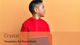  Presentation with natural - Slide set with little-boy-hispanic-kid-wearing background and a gold colored foreground