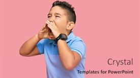  Presentation with angry kid - PPT layouts with little-boy-hispanic-kid-wearing background and a coral colored foreground