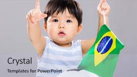  Presentation with mato grosso brazil - Presentation design having little boy holding brazil flag background and a light blue colored foreground