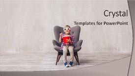  Presentation with cinema 16 - Presentation theme having little boy in 3d glasses background and a light gray colored foreground