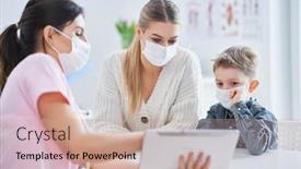  Presentation with pediatrician - Theme featuring little-boy-in-mask-having background and a coral colored foreground