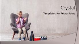  Presentation with ghost cinema - Slides with little boy in the cinema background and a light gray colored foreground