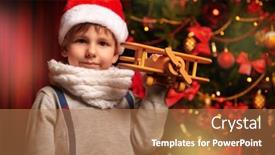  Presentation with atmosphere - Beautiful theme featuring little-boy-in-the-hat backdrop and a coral colored foreground