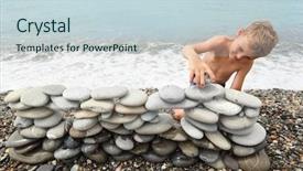  Presentation with building construction - Colorful PPT layouts enhanced with little boy is building construction backdrop and a lemonade colored foreground