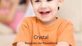  Presentation with crayon - Beautiful PPT theme featuring little boy is drawing on white paper using crayon his sister sits behind him backdrop and a coral colored foreground