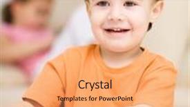  Presentation with crayon - Colorful slide set enhanced with little boy is drawing on white paper using crayon his sister sits behind him backdrop and a coral colored foreground