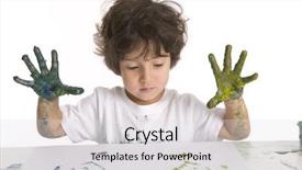  Presentation with crime scene finger print investigation - Colorful PPT layouts enhanced with little boy is finger painting backdrop and a  colored foreground