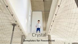  Presentation with steps - Slide deck consisting of little-boy-is-standing background and a soft green colored foreground