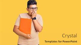  Presentation with book glasses - Slides featuring little-boy-kid-holding-book background and a yellow colored foreground