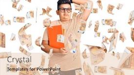  Presentation with book glasses - Amazing theme having little-boy-kid-holding-book backdrop and a lemonade colored foreground