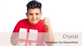  Presentation with anger kid - PPT layouts consisting of little-boy-kid-holding-gift background and a lemonade colored foreground