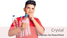  Presentation with plastic recycling - Amazing presentation having little-boy-kid-holding-recycling backdrop and a lemonade colored foreground