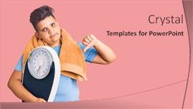  Presentation with angry kid - Presentation theme with little-boy-kid-holding-weight background and a coral colored foreground