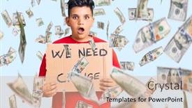  Presentation with change - Slides featuring little-boy-kid-holding background and a lemonade colored foreground